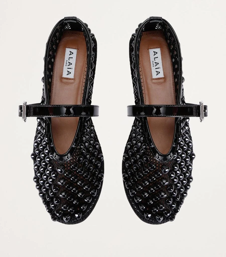 Alaïa Bead Mesh Ballet Flats 4