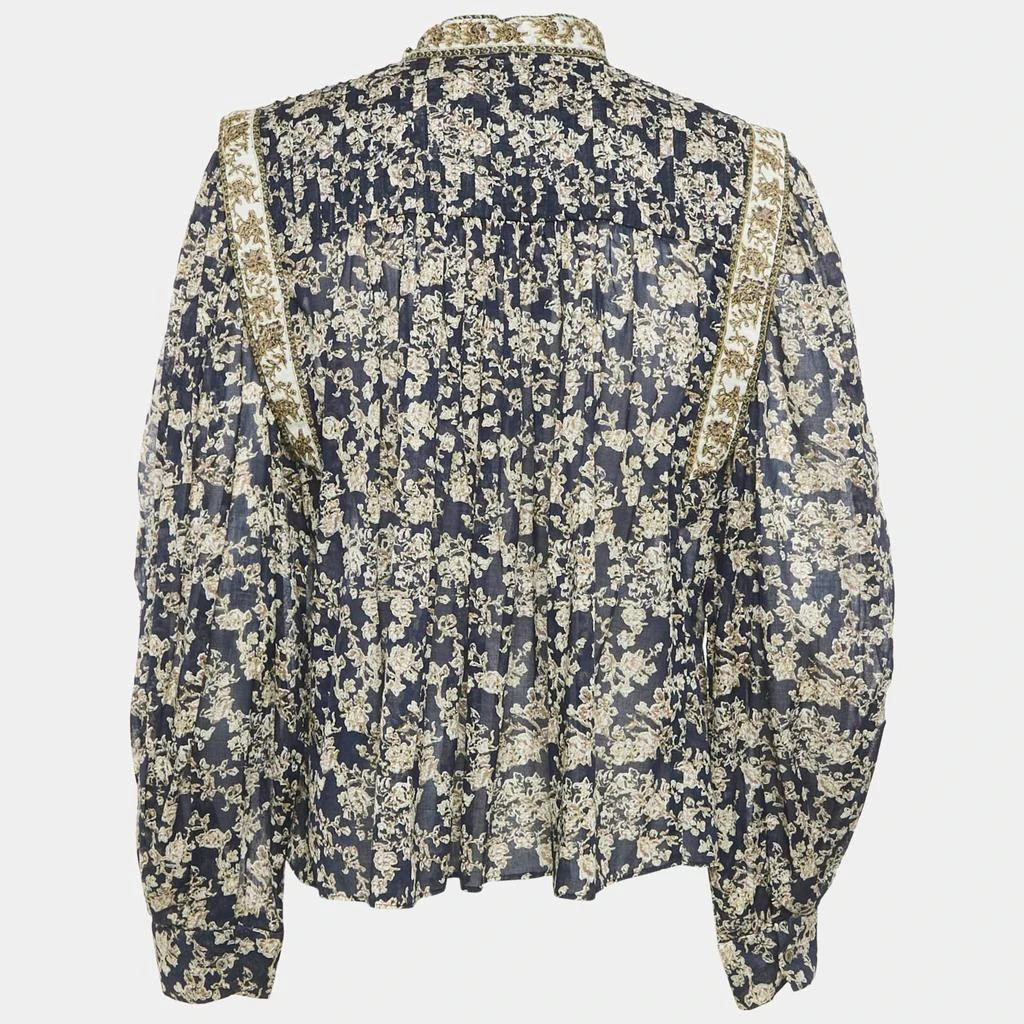 Isabel Marant Isabel Marant Etoile Blue Floral Print Cotton Vega Blouse S 2