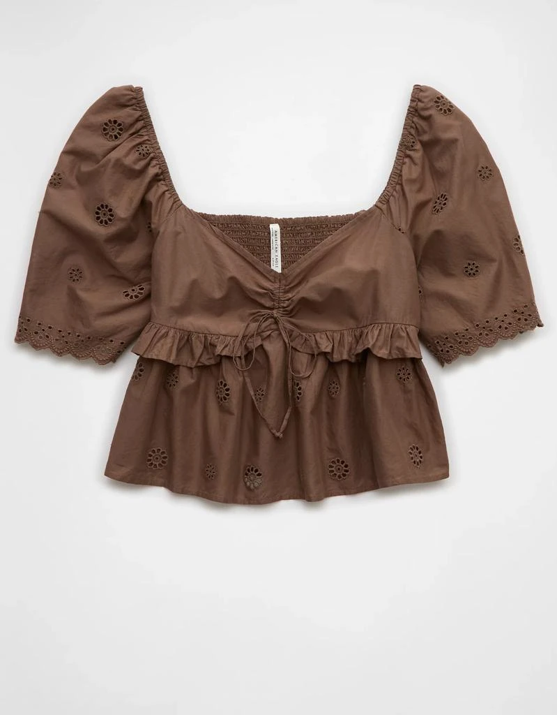 AE AE Flutter Sleeve Eyelet Babydoll Blouse 3