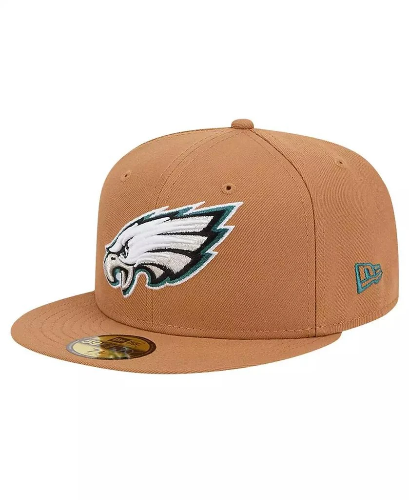 New Era Men's Tan Philadelphia Eagles Color Pack 59FIFTY Fitted Hat with Side Patch 2
