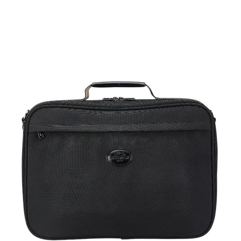 Longchamp Canvas Leather Briefcase (Pre-Owned)