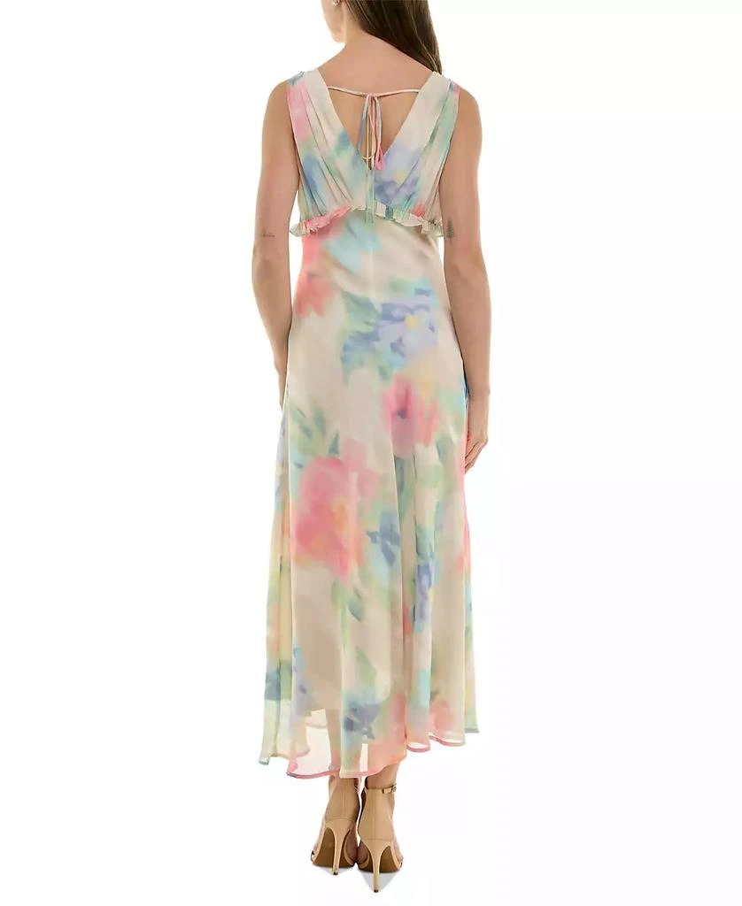 Taylor Women's Watercolor-Print Chiffon Ruffled Dress 4