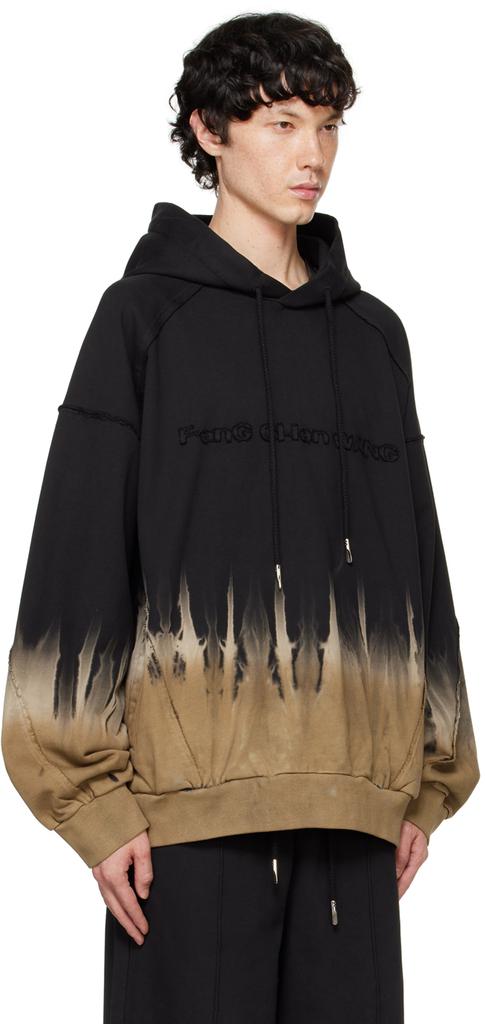Feng Chen Wang Black & Khaki Tie-Dye Hoodie