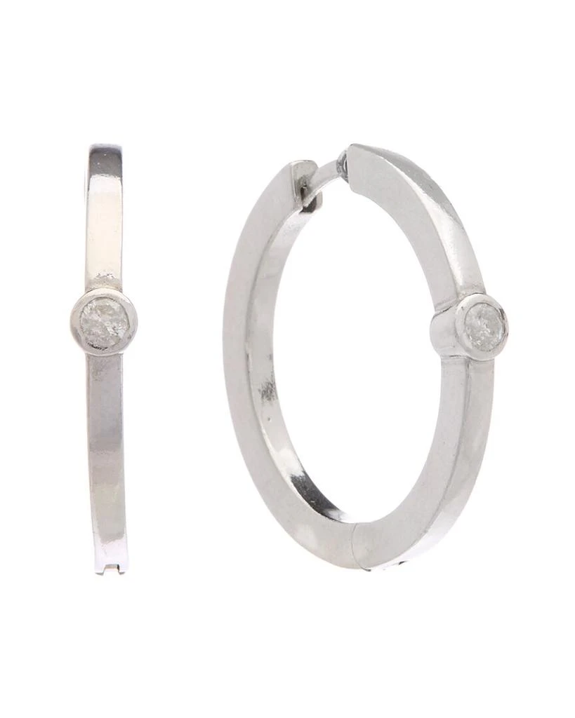 Meshmerise 18K Over Silver 0.12 ct. tw. Diamond Hoops