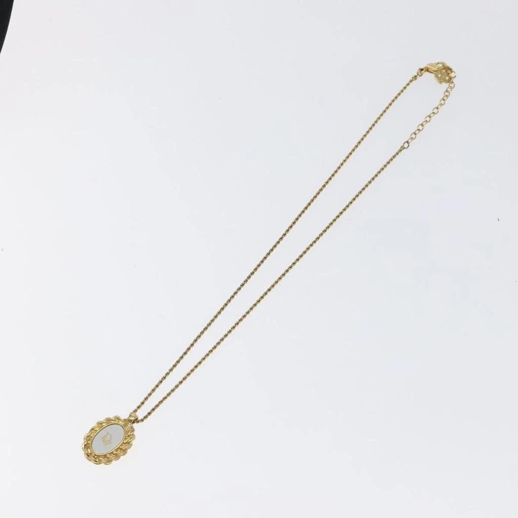 Dior Vintage Logo Round Pendant Necklace Metal Metal Jewelry (Pre-Owned)