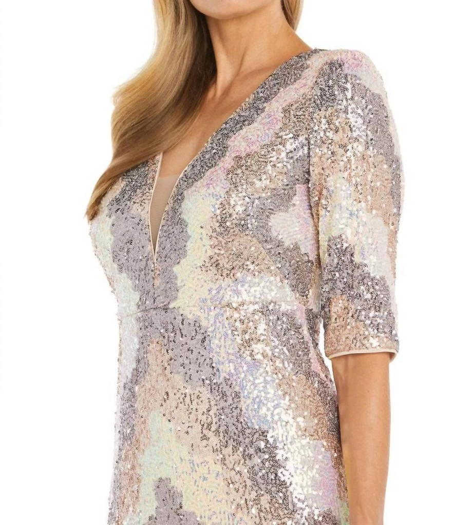 R&M Richards R&M Richards - Chevron Sequin Gown 3