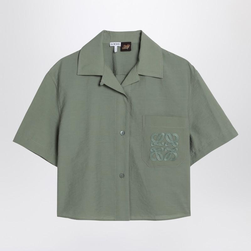Loewe Short-sleeved shirt in sage color