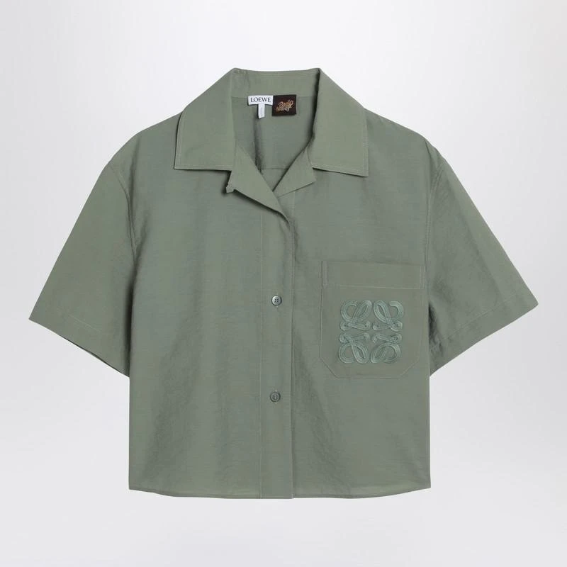 Loewe Short-sleeved shirt in sage color 1
