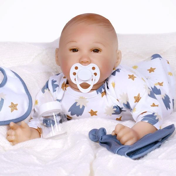 Mayra Garza Paradise Galleries Reborn Baby Doll - My Sleepy Star, Mayra Garza Designer's Doll Collections, Includes Gown, Beanie, Bib, Pacifier, Doll Baby Bottle 3