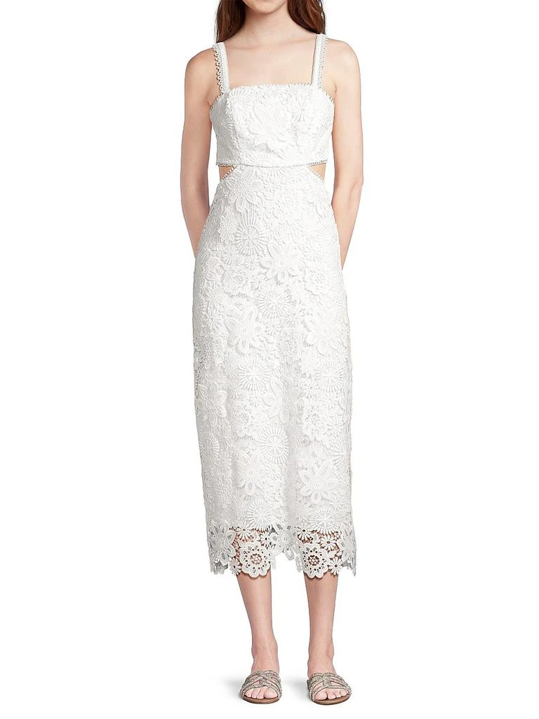 Waimari Eternus Moss Cut-Out Lace Midi Dress 2