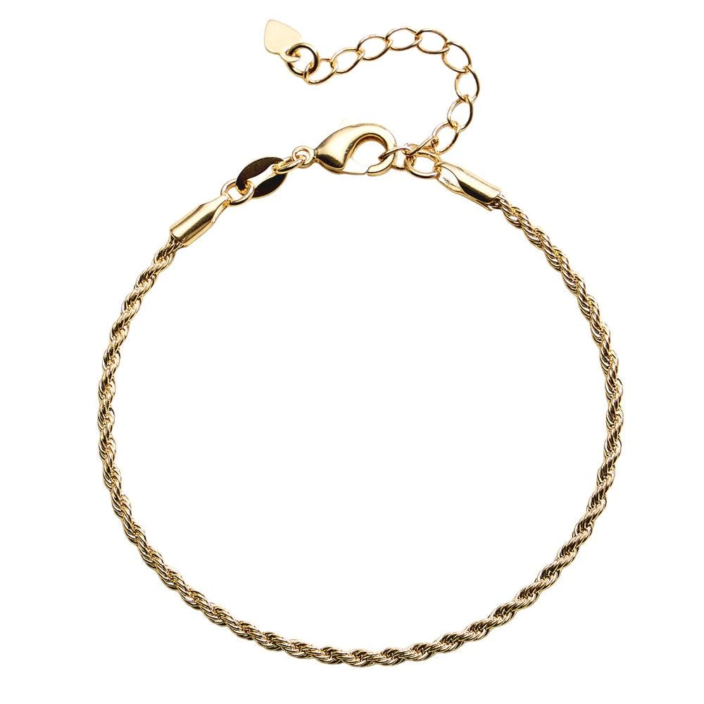 FASHNZFAB 18K Gold Filled Rope Chain Bracelet 4
