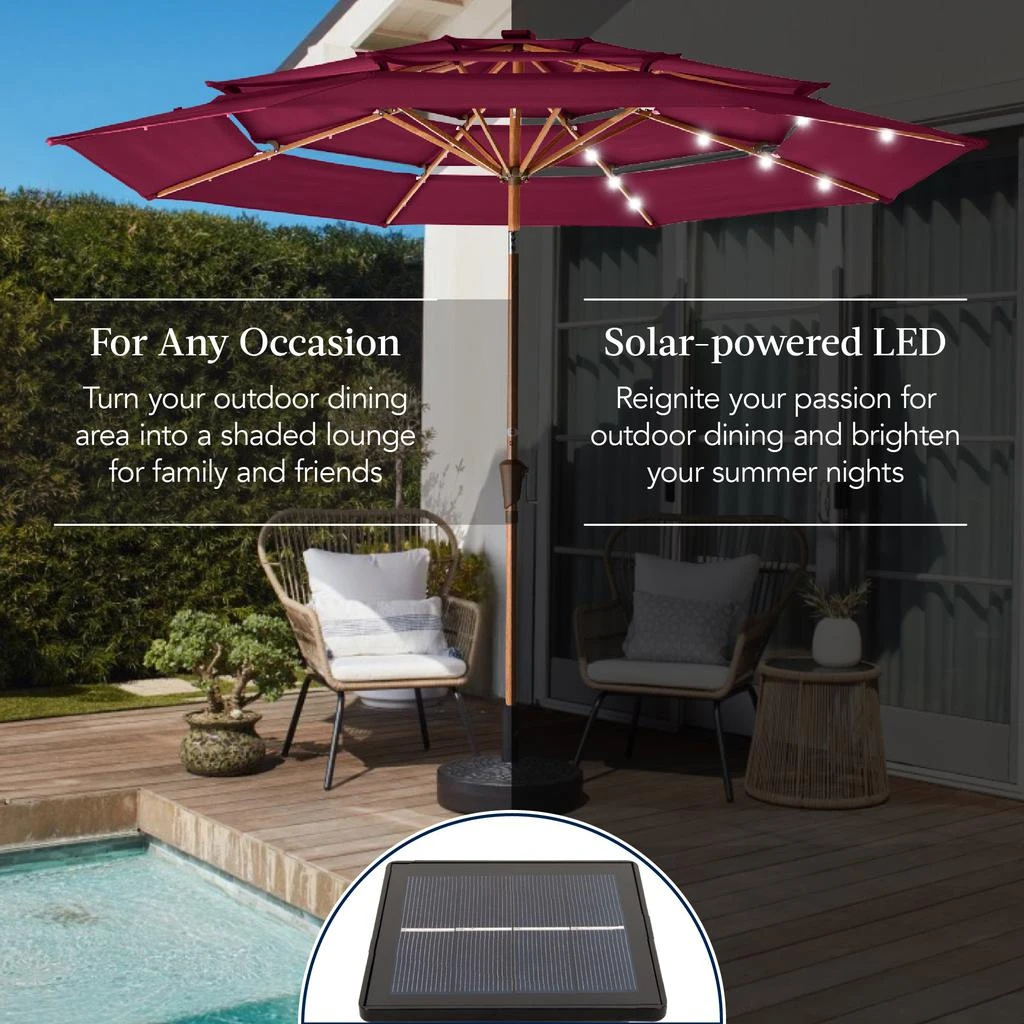 10 ft wooden patio umbrella Kozyard 10 ft Cantilever Umbrella (4 Color Options) Beige