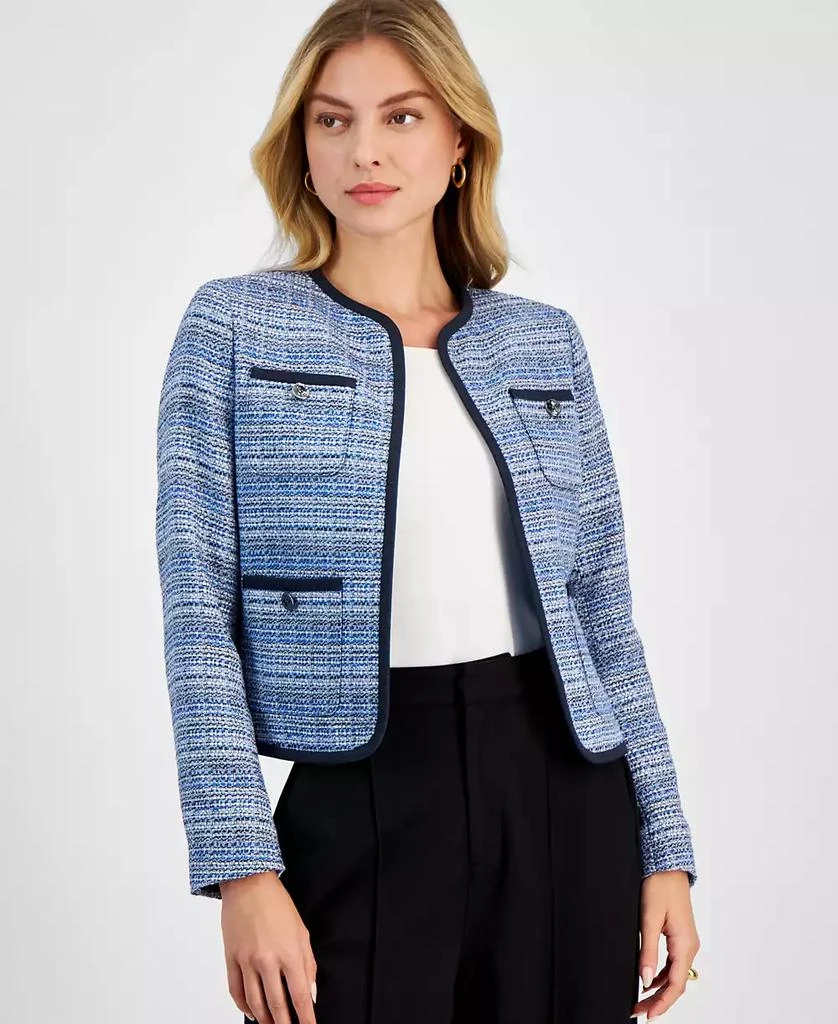 Bar III Women's Tweed Open-Front Jacket, Exclusively at Macy's 1
