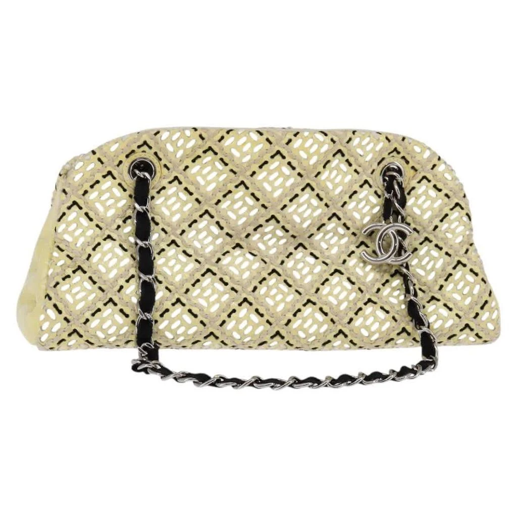 Chanel Just Mademoiselle Bag Woven Stitch Patent Patent_Leather Bag (Pre-Owned)