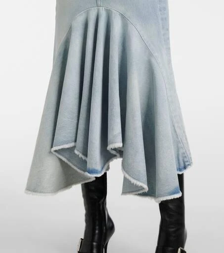 Vetements Godet denim midi skirt 5