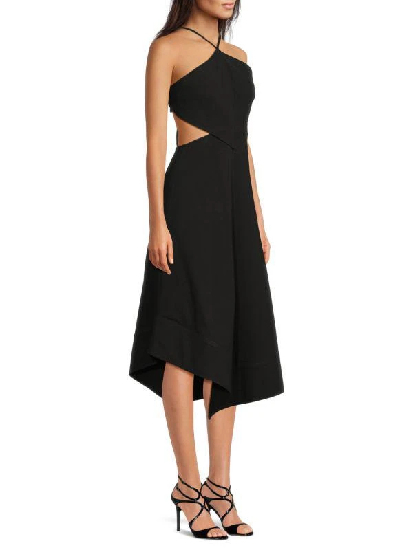 A.L.C. Halterneck Cutout Asymmetric Midi Dress 3