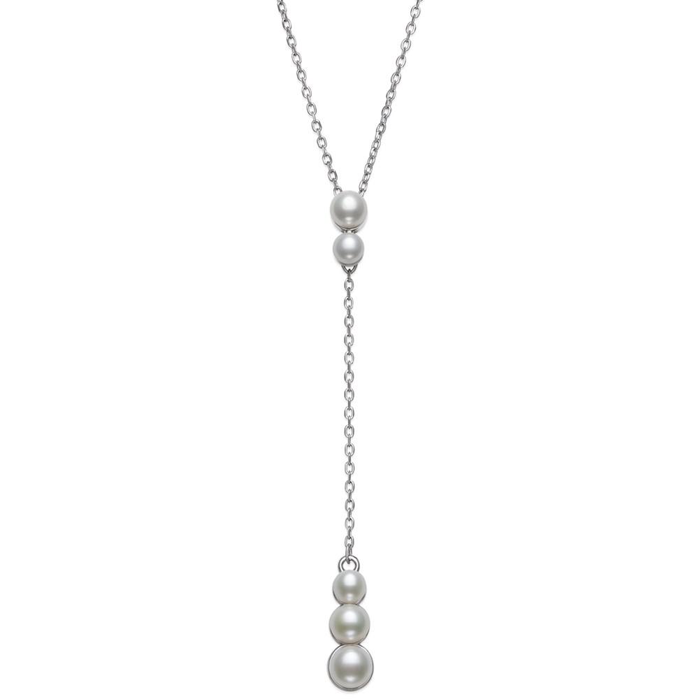 Belle de Mer Cultured Freshwater Pearl (4-6mm) Lariat Necklace in Sterling Silver, 16" + 2" extender, Created for Macy's