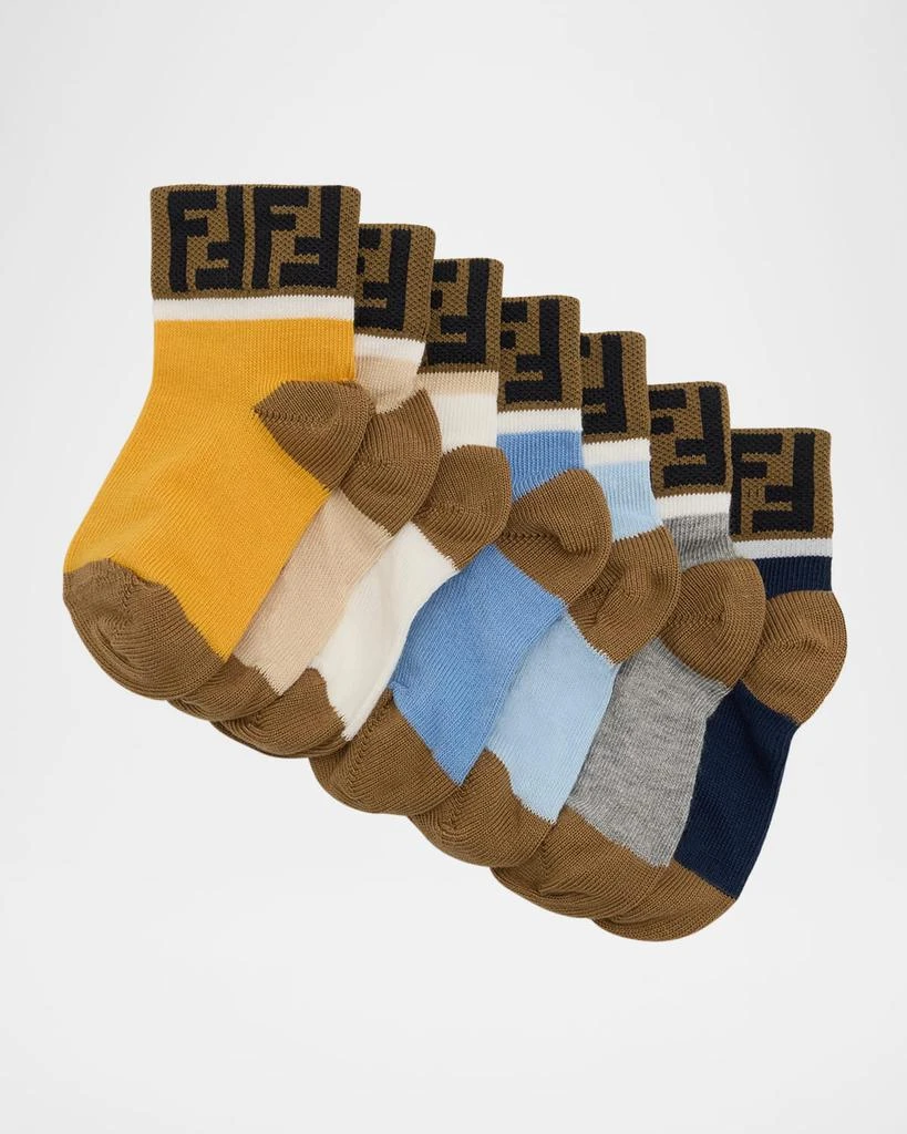 Fendi Kid's FF 7-Pack Baby Socks, Size 0-24M 1