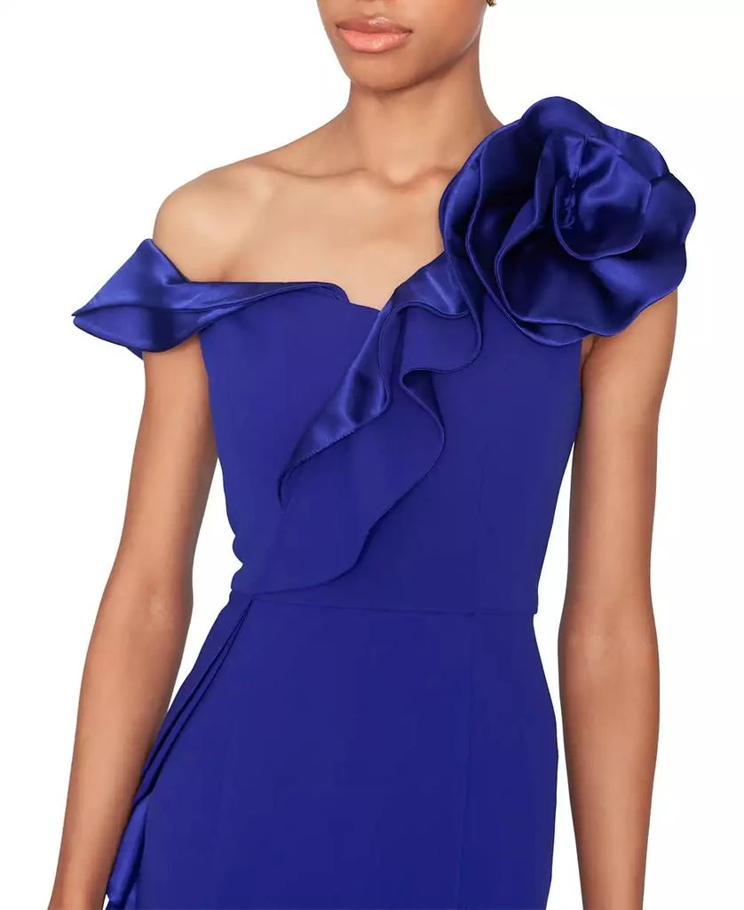 WHITE TIE by Shani Women's Asymmetric Ruffled Sleeveless Gown 2