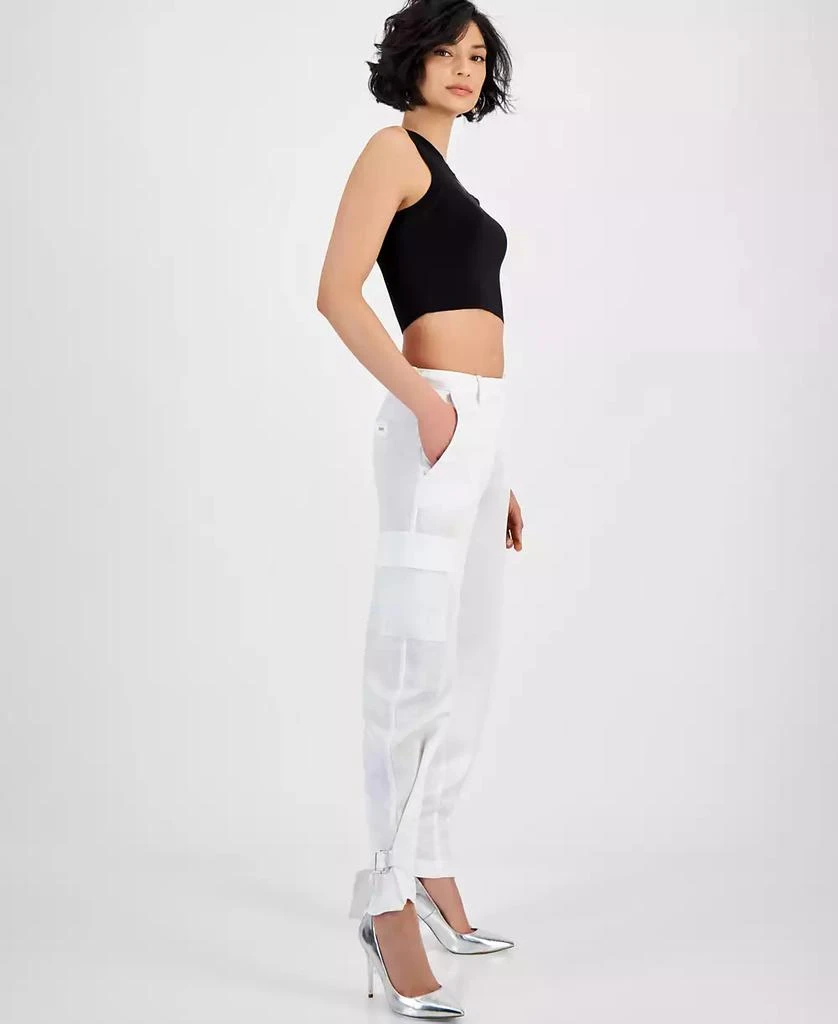 GUESS Women's Marzia Buckle-Hem Cargo Jogger Pants 3