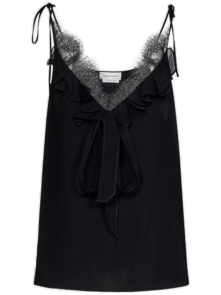 Alexander McQueen Alexander McQueen V-Neck Lace Detailed Vest Top 1