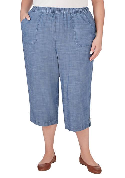 Alfred Dunner Dunner Plus Size Blue Bayou Capri Pants