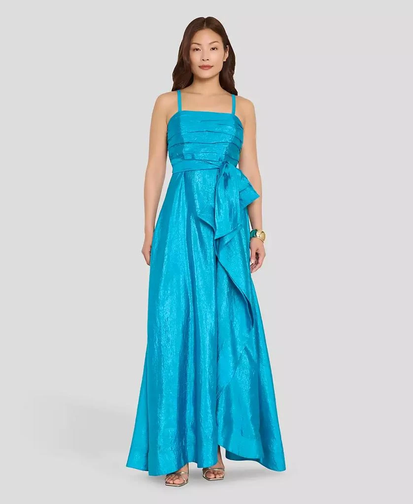 Tahari Women's Pleated Bodice Square Neck Ball Gown