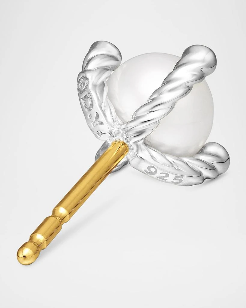 David Yurman Cable Collectibles Pearl Earrings with Diamonds and Silver, 7mm 6