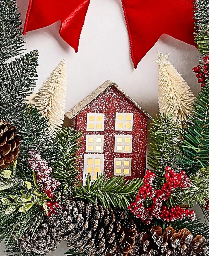 Holiday Lane Heritage House in Greenery Half Wreath, Macy
s Exclusive 4