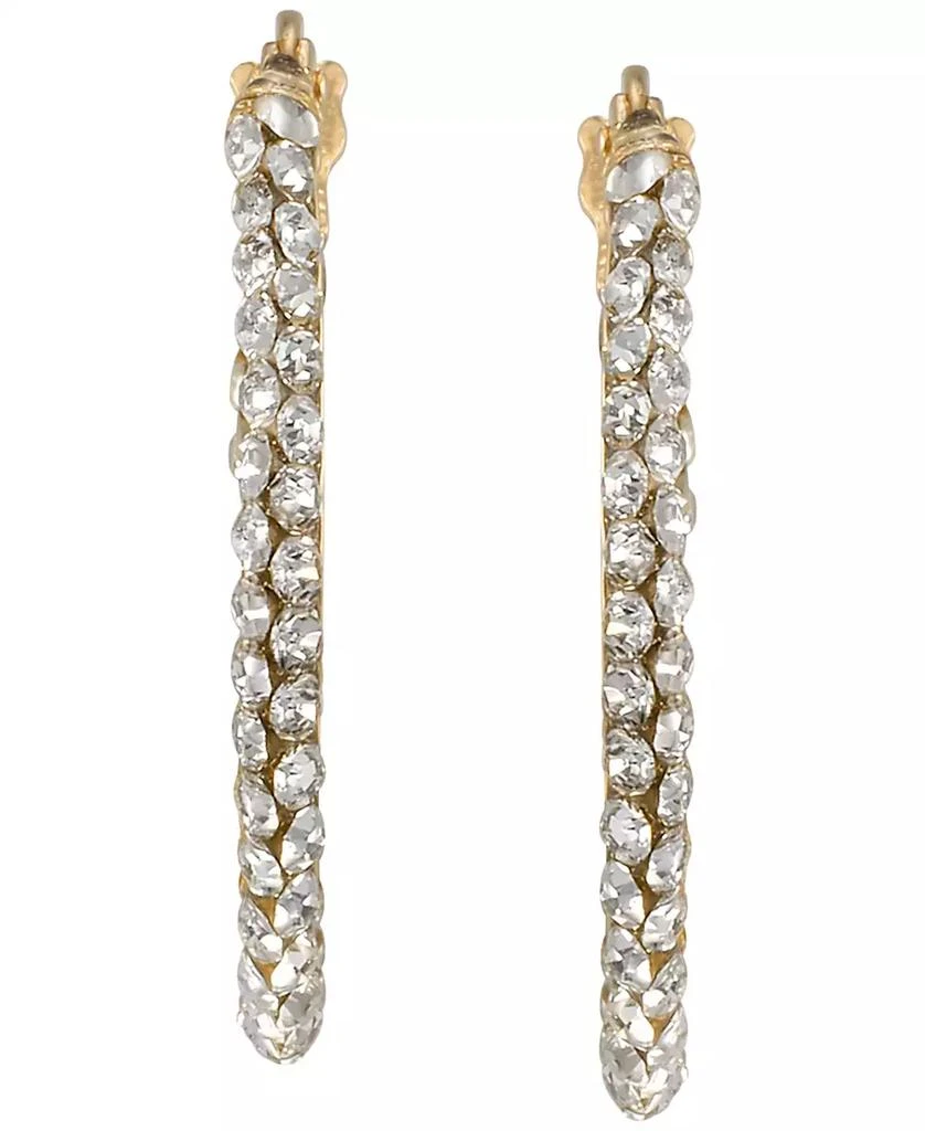 Macy
s Clear Crystal (0.65 ct. t.w.) Oval Hoop Earrings in 10k Yellow Gold 2