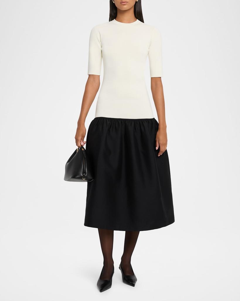 Totême Twinflower Drop-Waist Midi Dress