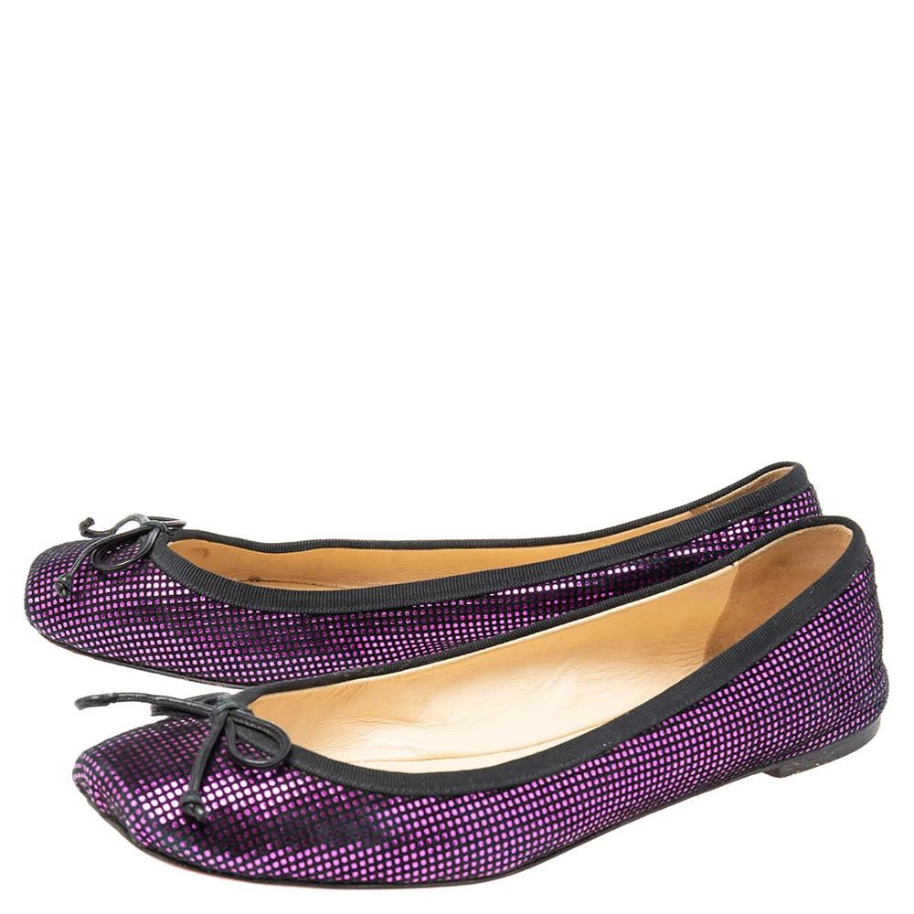Christian Louboutin Christian Louboutin Purple/Black Suede Rosella Ballet Flats Size 37 4