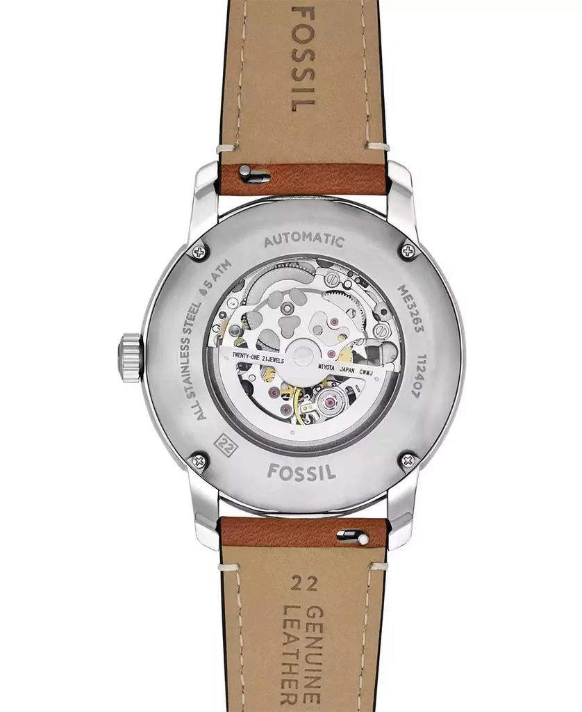 Fossil Men's Heritage Automatic Brown Leather Watch 43mm 3