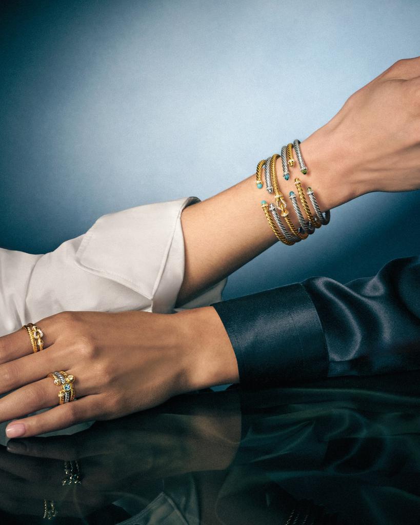 David Yurman Modern Cablespira Bracelet in 18K Gold with Gemstones and Diamonds