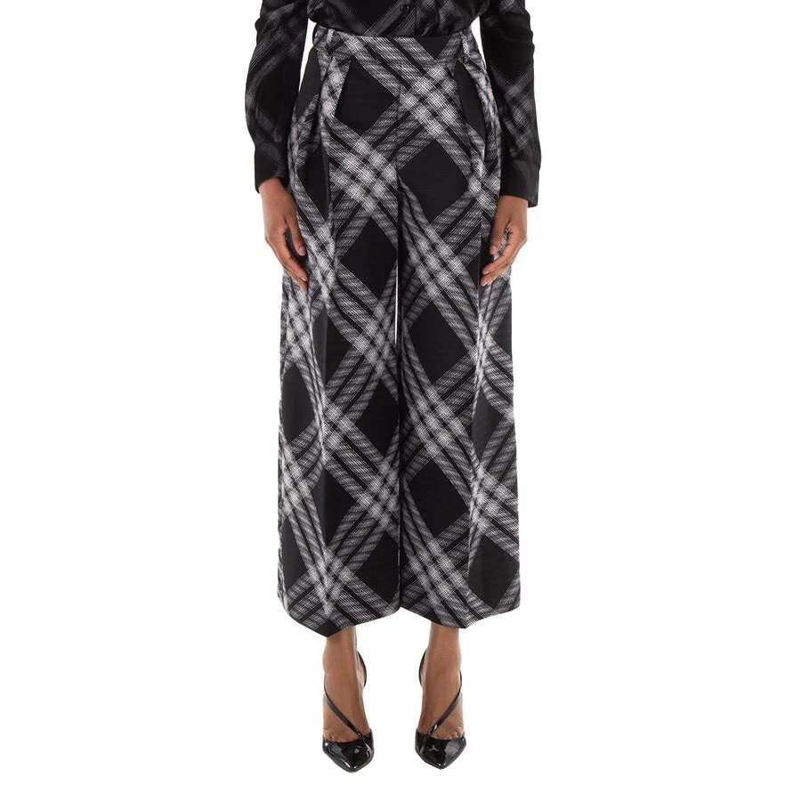 Burberry Burberry Wide-Leg Tartan Wool Boyfriend Trousers, Brand Size 12 ( US Size 10 ) 1