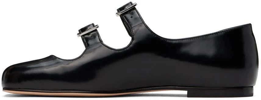 Sandy Liang SSENSE Exclusive Black MJ Double Strap Ballerina Flats 3
