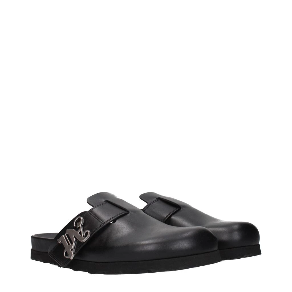 Palm Angels Palm Angels Black Leather Slippers 2