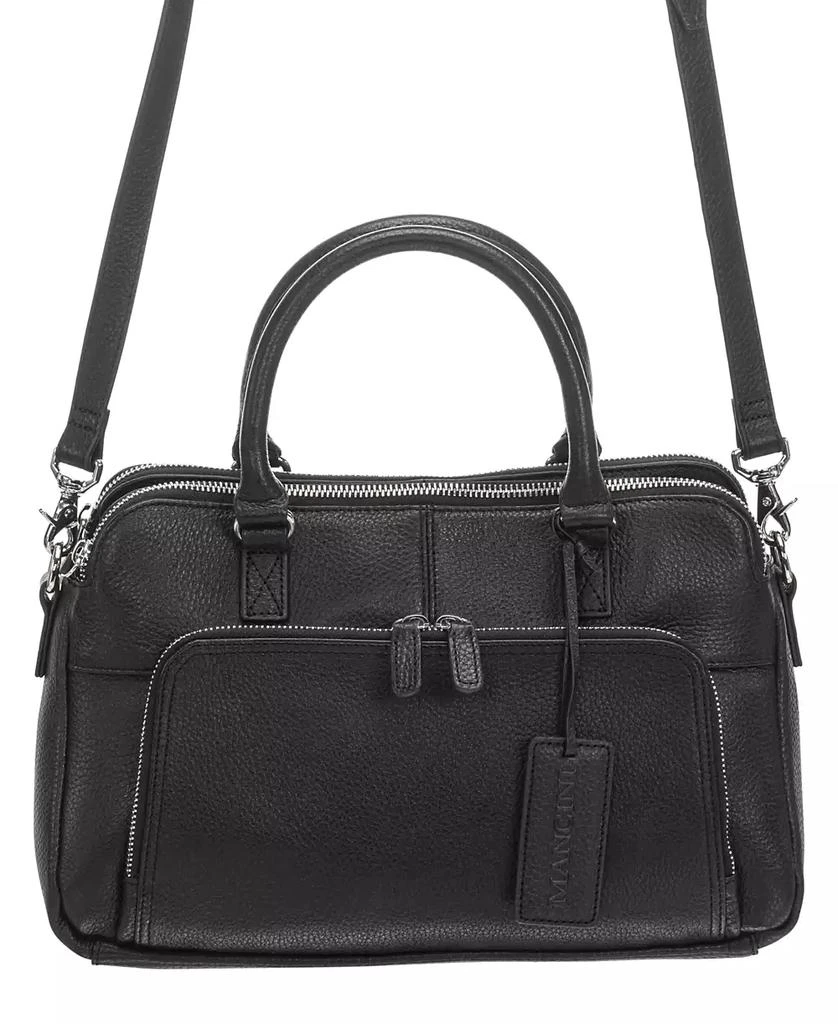 Mancini Leather Goods Women's Pebbled Jennifer Satchel Bag 1