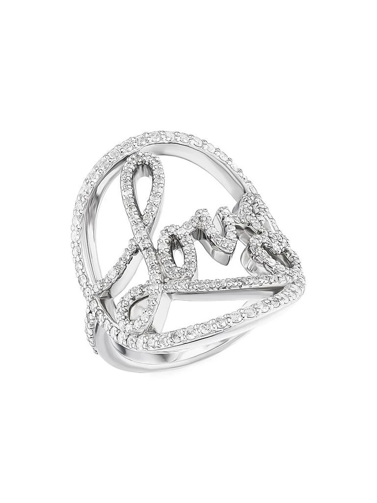 Sheryl Lowe Sterling Silver & 0.98 TCW Diamond "Love" Script Ring 2