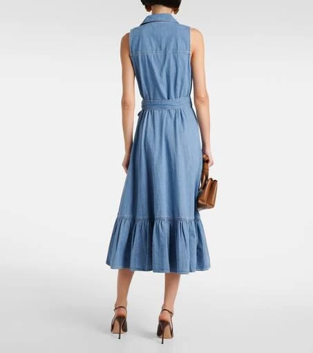 VERONICA BEARD Edwina belted denim midi dress 3