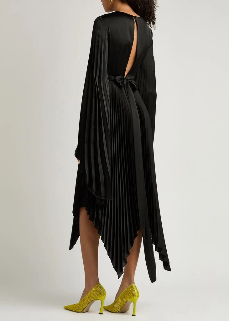 A.W.A.K.E MODE Pleated wrap-effect satin midi dress 3
