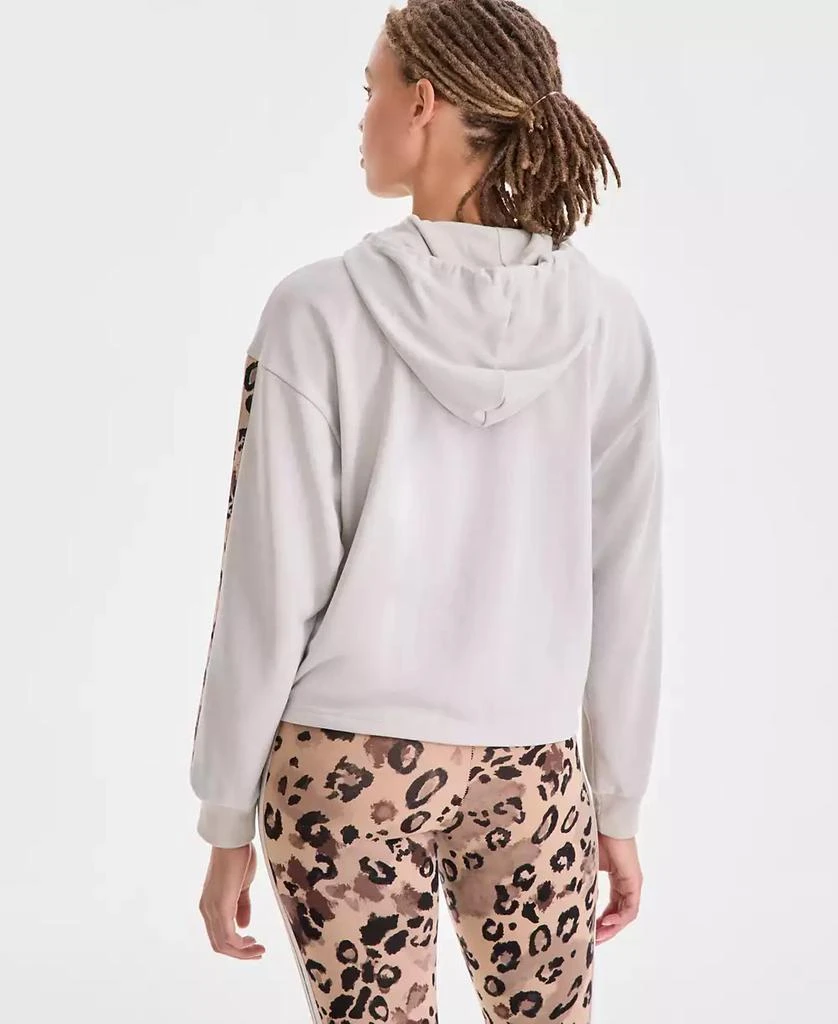 Adidas Women's Animal-Print 3-Stripe French Terry Zip Hoodie 6