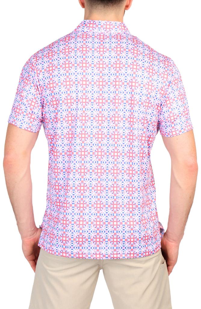 TailorByrd Kaleidoscope Print Performance Polo