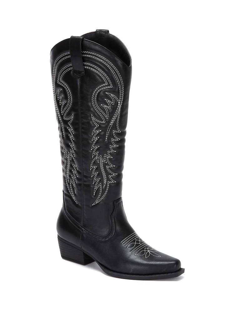 Andrea Women's Cowgirl Western Boots In Black