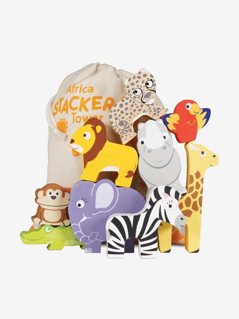 Le Toy Van Africa Stacking Animals & Bag-10 Piece (W:7 x D:2 x H:6cm) 3