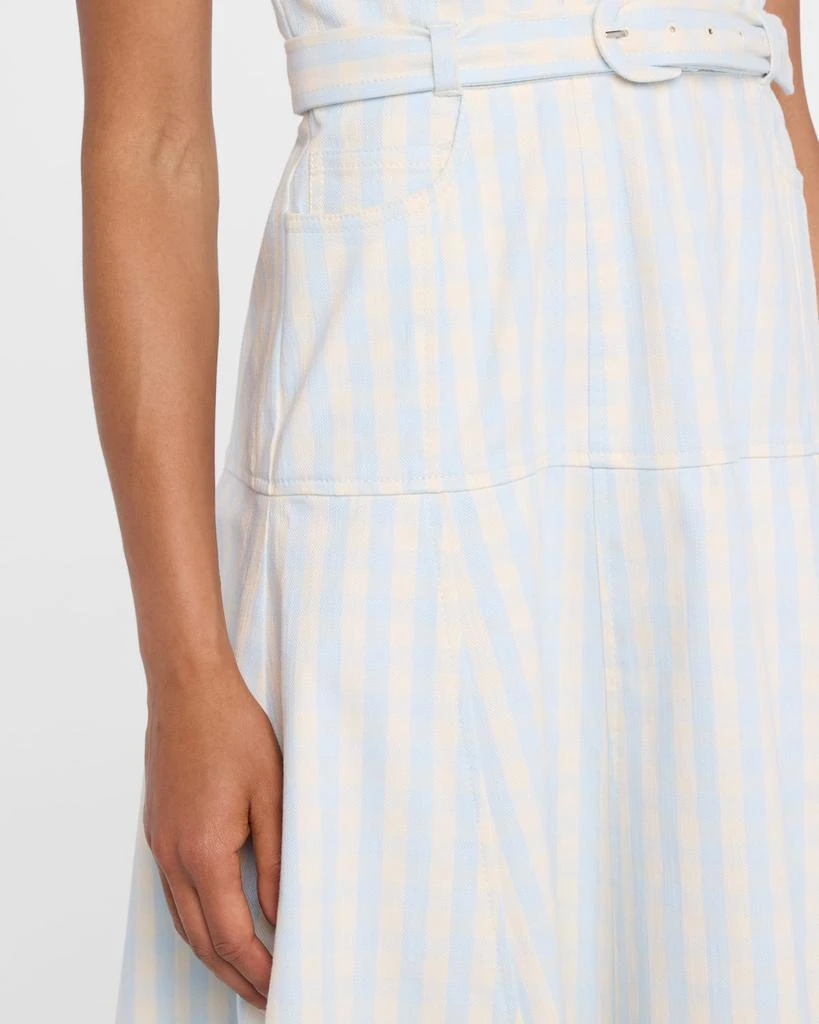 Cinq a Sept Tina Gingham Denim Midi Dress 5