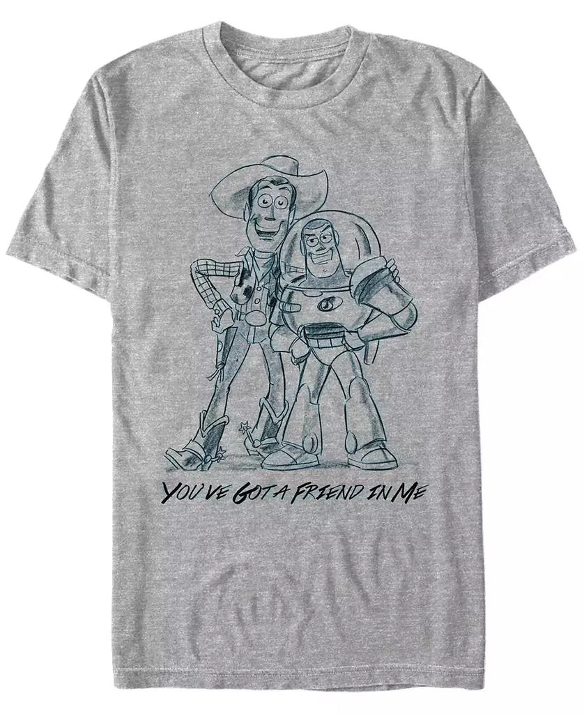 Toy Story Disney Pixar Men's Toy Story Woody and Buzz You Gotta Friend Sketch Short Sleeve T-Shirt 1