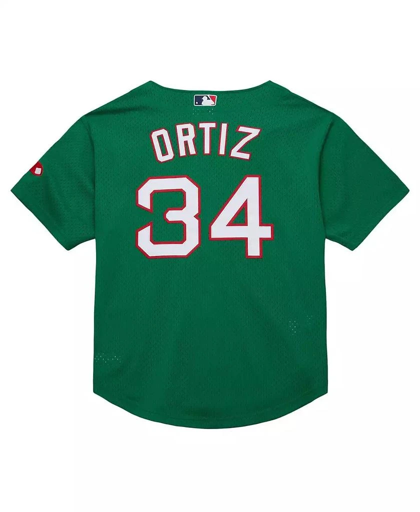 Mitchell & Ness Men's David Ortiz Kelly Green Boston Red Sox Cooperstown Collection Mesh Batting Practice Jersey 3