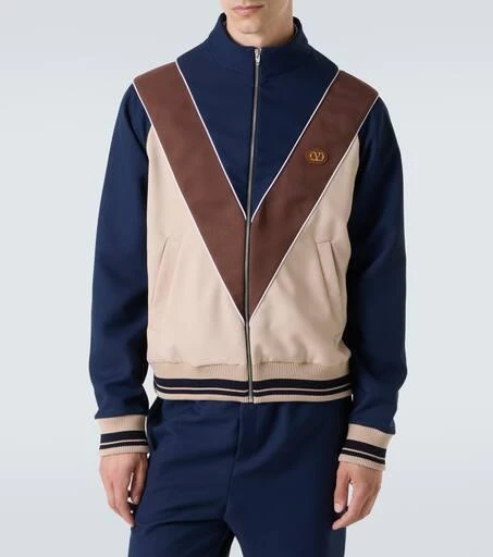 Valentino Colorblocked logo zip-up sweatshirt 3