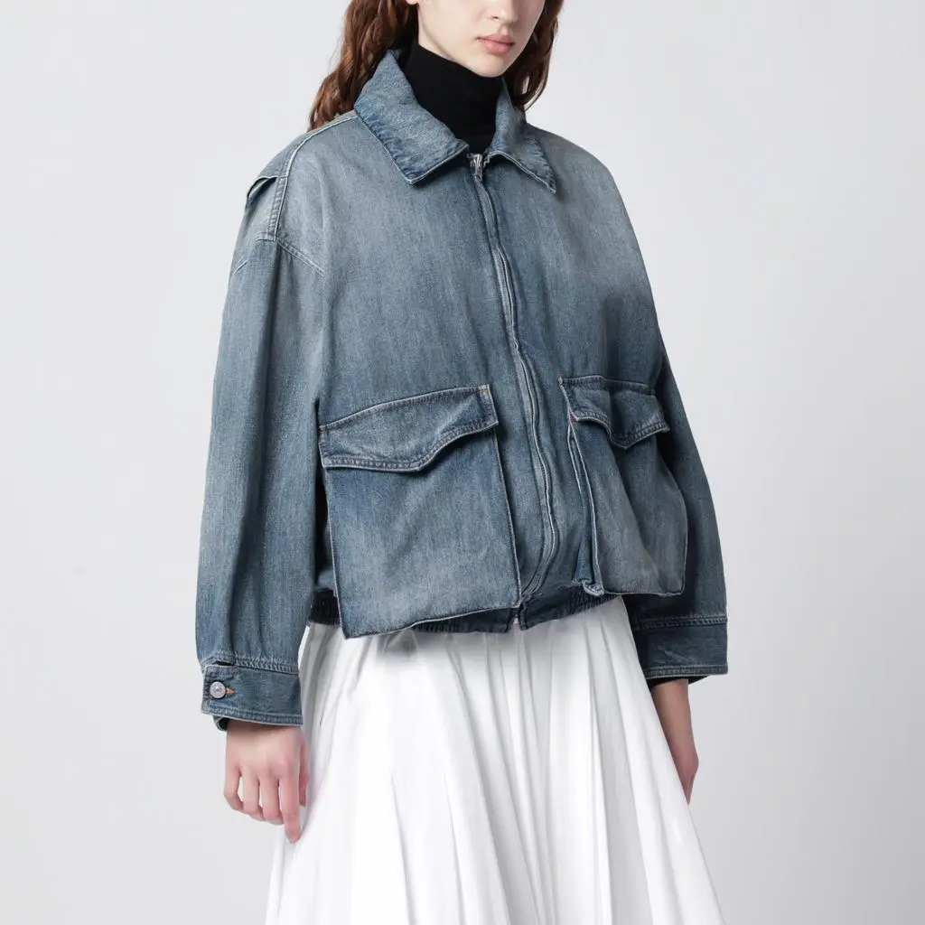 MM6 Blue denim jacket with flap pockets